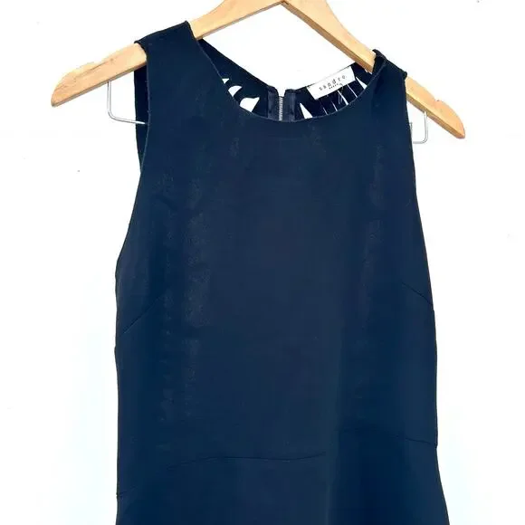 Sandro Paris Cut Out Black Mini Dress Edgy 8 Medium Short Going Out Chic - Picture 7 of 9